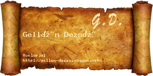 Gellén Dezső névjegykártya
